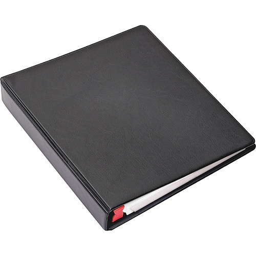 Cardinal EasyOpen Card File Binder 400 Capacity - 8.50" Width x 11" Length - 3-ring Binding - Refillable - Black Vinyl Cover (65320)