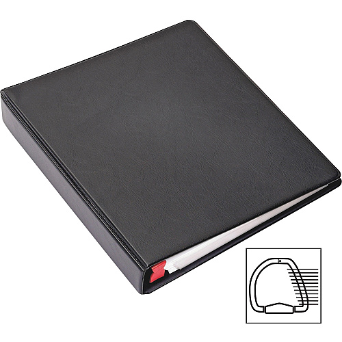 Cardinal EasyOpen Card File Binder 400 Capacity - 8.50" Width x 11" Length - 3-ring Binding - Refillable - Black Vinyl Cover (65320)