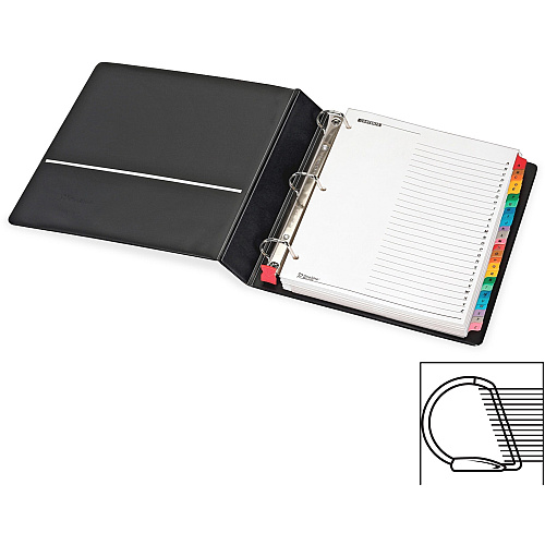 Cardinal EasyOpen Card File Binder 400 Capacity - 8.50" Width x 11" Length - 3-ring Binding - Refillable - Black Vinyl Cover (65320)