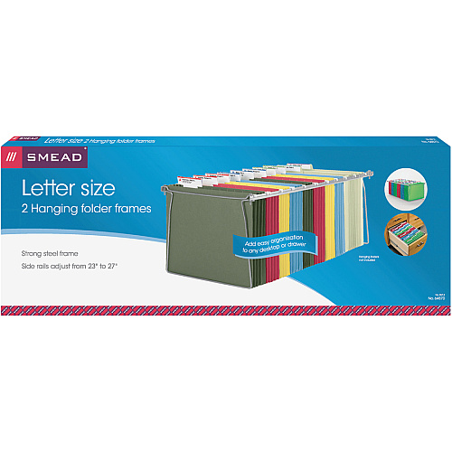 Smead Hanging Folder Frames Letter - 23" to 27" Long - Steel - Gray - 2 / Pack (64870)