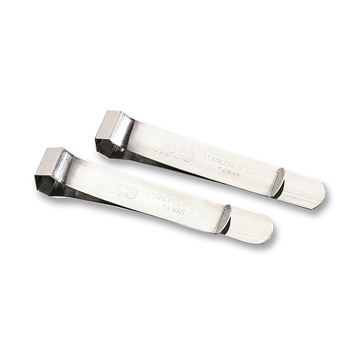 ACCO Banker's Clasp 5.8" Length x 0.6" Width - for Home, Office - Durable, Rust Resistant - 2 / Pack - Silver - Stainless Steel (72045)