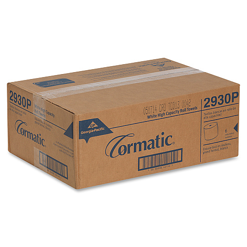 Georgia Pacific Professional Hardwound Roll Towels, 1-Ply, 8.25" x 700 ft, White, 6 Rolls/Carton (2930P)