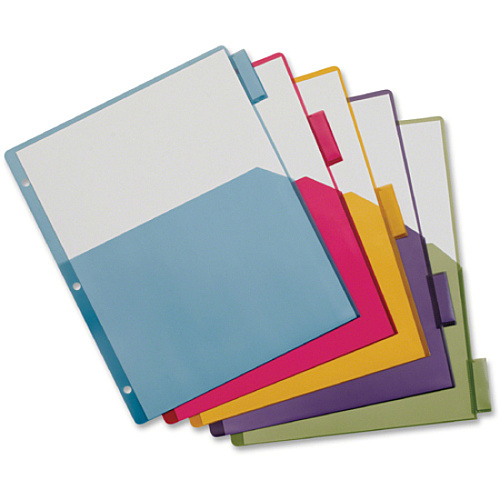 Cardinal Extra-tough Poly Dividers 20 Tab(s) - 5 Tab(s)/Set - 8.5" Divider Width x 11" Divider Length - Letter - 3 Hole Punched - Multicolor Poly Divider - Multicolor Poly Tab(s) - Non-stick, Archival-safe, Scratch Resistant - 4 / Pack (84016)
