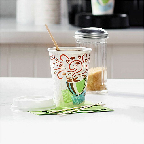 Dixie PerfecTouch 12 oz Insulated Paper Hot Coffee Cups by GP Pro (5342DX)