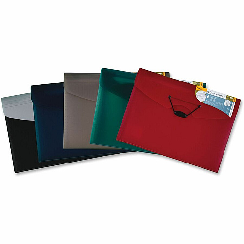 Mead Expanding File 9 1/4" x 13" - 6 Pocket(s) - Poly - Assorted - Moisture Resistant, Elastic Closure - 1 Each (35914)