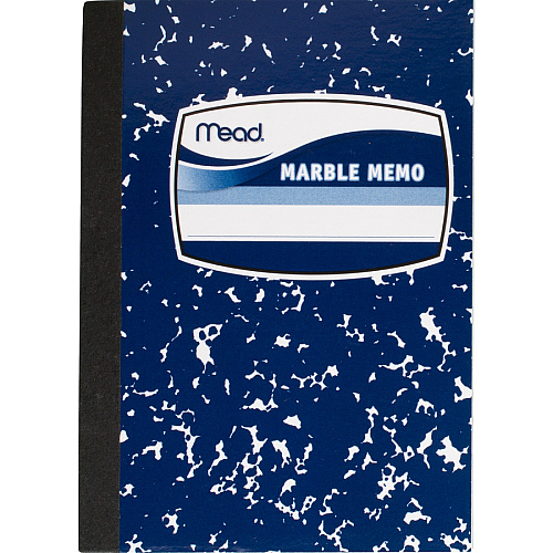 Mead Square Deal Colored Memo Book 80 Sheets - Tape Bound - 3 1/2" x 4 1/2" Sheet Size - Assorted Marble Cover - 1 Each (45417)