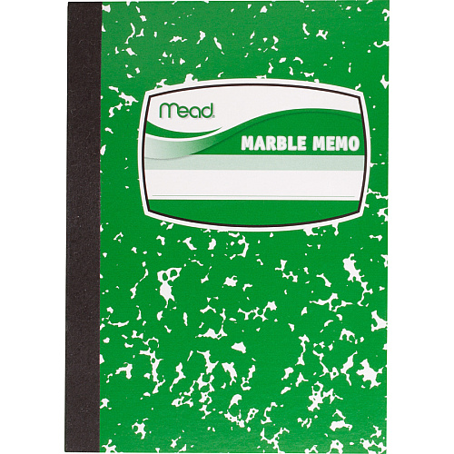 Mead Square Deal Colored Memo Book 80 Sheets - Tape Bound - 3 1/2" x 4 1/2" Sheet Size - Assorted Marble Cover - 1 Each (45417)