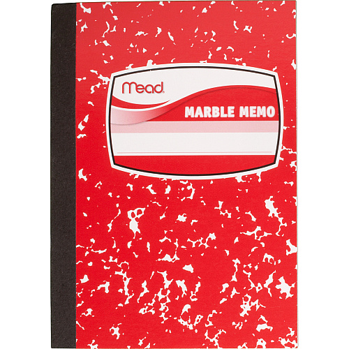 Mead Square Deal Colored Memo Book 80 Sheets - Tape Bound - 3 1/2" x 4 1/2" Sheet Size - Assorted Marble Cover - 1 Each (45417)