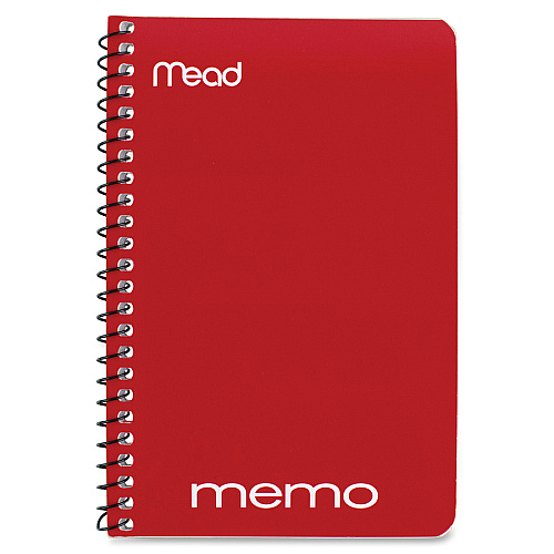 Mead Wirebound Memo Notebook 40 Sheets - Wire Bound - 4" x 6" Sheet Size - Assorted Paper - Tan Board Cover - 1 Each (45644)