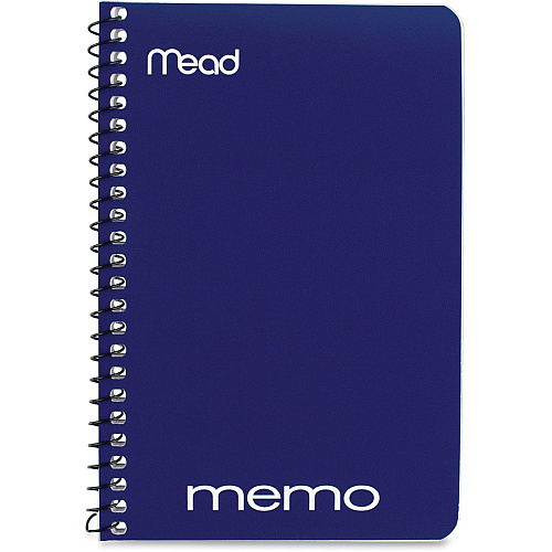 Mead Wirebound Memo Notebook 40 Sheets - Wire Bound - 4" x 6" Sheet Size - Assorted Paper - Tan Board Cover - 1 Each (45644)