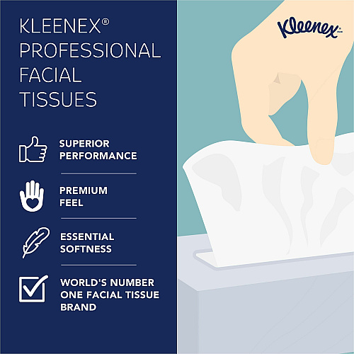 Kleenex Professional Facial Tissue Cube for Business 2 Ply - 8.40" Width x 8" Length - White - 95 / Box (21270)