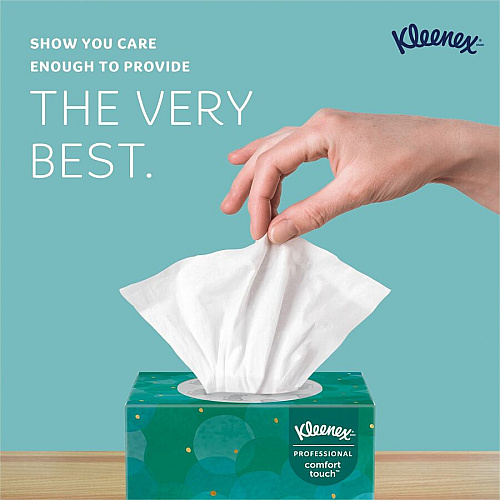 Kleenex Professional Facial Tissue Cube for Business 2 Ply - 8.40" Width x 8" Length - White - 95 / Box (21270)