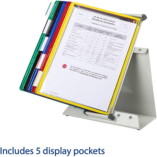 Djois by Tarifold 5-Pocket Wall-mountable Unit Display Starter Set 5 Panels - Expandable, Wire-reinforced - 14" Height x 11" Width x 2" Depth - 1 Each (W290)