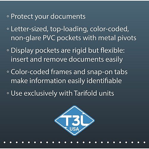 Djois by Tarifold Pivoting Pockets for Wall or Desk Systems Support Letter 8.50" x 11" Media - Pivot, Flexible - 10 / Pack (P090)