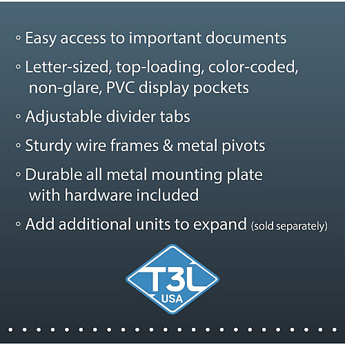 Djois by Tarifold Color-coded 20-Pocket Desktop Starter Set Desktop, Countertop - 20 Panels - Support Letter 8.50" x 11" Media - Pivot, Expandable, Wire-reinforced - 11" Height x 14" Width x 6" Depth - 1 Each (D292)