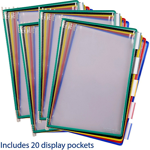 Djois by Tarifold Color-coded 20-Pocket Desktop Starter Set Desktop, Countertop - 20 Panels - Support Letter 8.50" x 11" Media - Pivot, Expandable, Wire-reinforced - 11" Height x 14" Width x 6" Depth - 1 Each (D292)