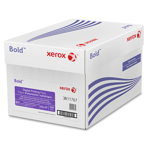 Xerox Bold Digital Printing Paper 100 Brightness - Letter - 8 1/2" x 11" - 60 lb Basis Weight - Smooth - Sustainable Forestry Initiative (SFI) - Uncoated - White - 250 / Pack (3R11767)
