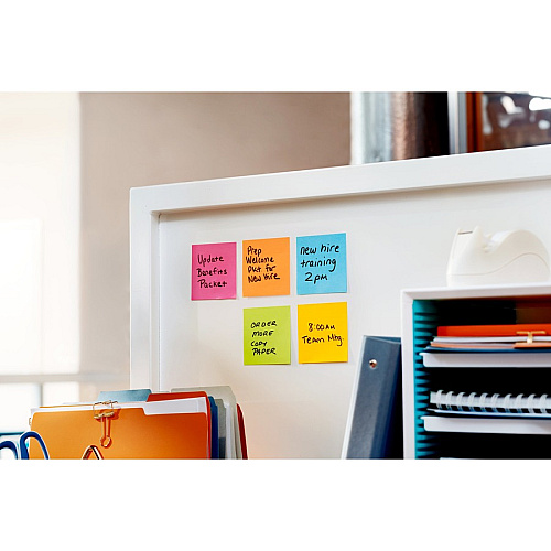 Post-it&reg; Super Sticky Note Pads - Energy Boost Color Collection 135 - 3" Flag/Note Width x 3" Flag/Note Length - Square - 45 Sheets per Pad - Unruled - Vital Orange, Tropical Pink, Limeade - Paper - Self-adhesive - 3 / Pack (3321SSAU)