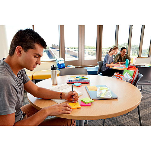 Post-it&reg; Super Sticky Note Pads - Energy Boost Color Collection 135 - 3" Flag/Note Width x 3" Flag/Note Length - Square - 45 Sheets per Pad - Unruled - Vital Orange, Tropical Pink, Limeade - Paper - Self-adhesive - 3 / Pack (3321SSAU)