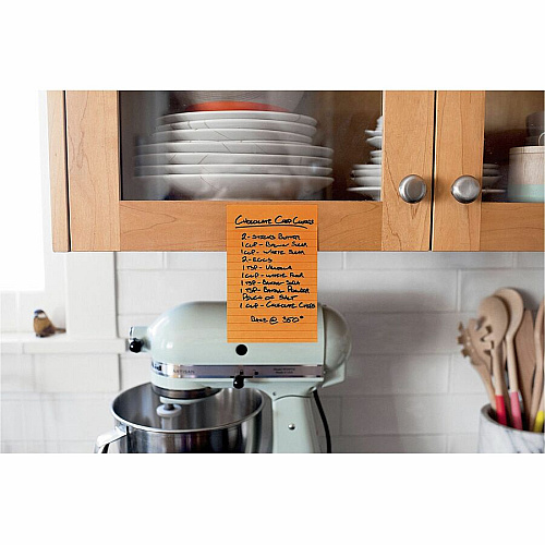 Post-it&reg; Super Sticky Notes - Energy Boost Color Collection 180 - 4" Flag/Note Width x 6" Flag/Note Length - Rectangle - 45 Sheets per Pad - Ruled - Vital Orange, Tropical Pink, Blue Paradise, Limeade - Paper - Self-adhesive, Repositionable (4621SSAU)