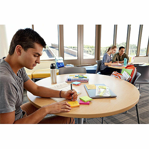 Post-it&reg; Super Sticky Notes - Energy Boost Color Collection 180 - 4" Flag/Note Width x 6" Flag/Note Length - Rectangle - 45 Sheets per Pad - Ruled - Vital Orange, Tropical Pink, Blue Paradise, Limeade - Paper - Self-adhesive, Repositionable (4621SSAU)