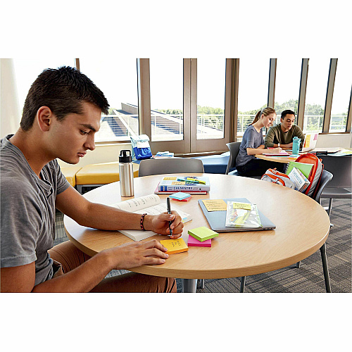 Post-it&reg; Super Sticky Notes - Energy Boost Color Collection 180 - 4" Flag/Note Width x 6" Flag/Note Length - Rectangle - 45 Sheets per Pad - Ruled - Vital Orange, Tropical Pink, Blue Paradise, Limeade - Paper - Self-adhesive, Repositionable (4621SSAU)