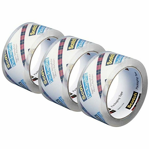Scotch Heavy-Duty Shipping/Packaging Tape 54.60 yd Length x 1.88" Width x 3.1 mil Thickness - 3" Core - Clear - Synthetic Rubber Resin - Rubber Resin Backing - Split Resistant, Tear Resistant, Breakage Resistance - For Mailing, Moving, Packing, Se (38503)