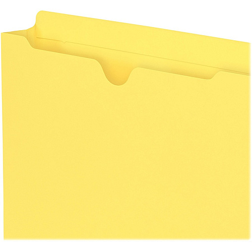 Smead Colored Straight Tab Cut Letter Recycled File Jacket 8 1/2" x 11" - 2" Expansion - 11 pt. - 2 Plys - Blue, Green, Red, White, Yellow - Slip Resistant, Reinforced Tab - 10% Recycled - 10 / Pack (75688)