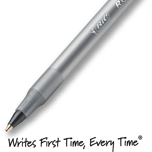 BIC Round Stic Ballpoint Pens Medium Pen Point - Black Ink - 10 / Pack (GSMP101BK)