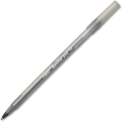 BIC Round Stic Ballpoint Pens Medium Pen Point - Black Ink - 10 / Pack (GSMP101BK)