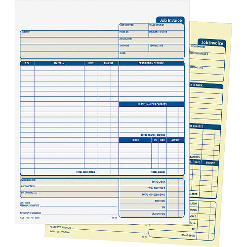 Adams Contractor Forms 100 Sheet(s) - 2 Part - Carbonless Copy - 8.50" x 11.43" Form Size - White - 1 Each (NC2817)