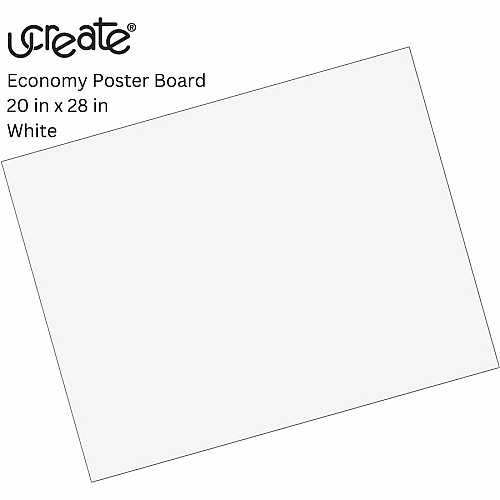 UCreate Coated Poster Board Printing - 22" Width x 28" Length - White - 50 / Carton (54605)