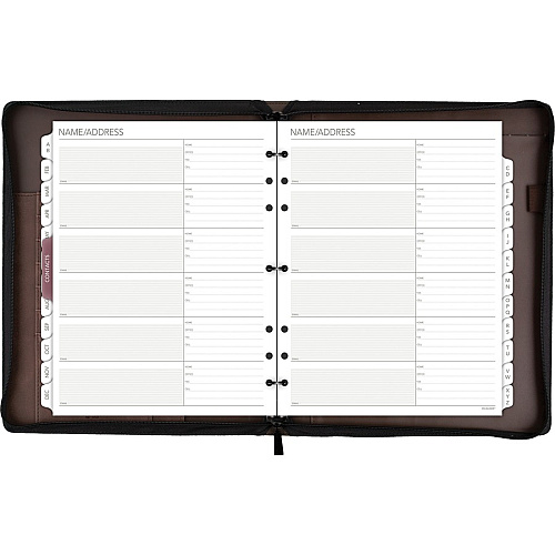 Day Runner Harrison Day Planner 1 Year - 8 1/2" x 11" Sheet Size - 3-ring - Brown - Card Slot, Business Card Holder, Pen Loop, Pocket, Notepad, Phone Directory, Pouch - 1 Each (3070304)