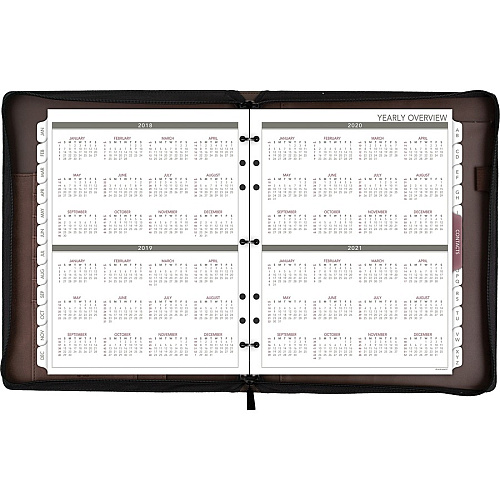 Day Runner Harrison Day Planner 1 Year - 8 1/2" x 11" Sheet Size - 3-ring - Brown - Card Slot, Business Card Holder, Pen Loop, Pocket, Notepad, Phone Directory, Pouch - 1 Each (3070304)