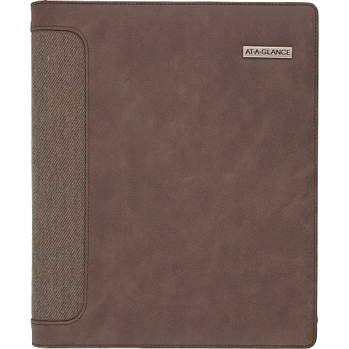 Day Runner Harrison Day Planner 1 Year - 8 1/2" x 11" Sheet Size - 3-ring - Brown - Card Slot, Business Card Holder, Pen Loop, Pocket, Notepad, Phone Directory, Pouch - 1 Each (3070304)