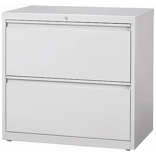 Lorell Fortress Series Lateral File 36" Width x 18.6" Depth x 28.1" Height - 2 x Drawer(s) for File - Legal, Letter, A4 - Lateral - Rust Proof, Leveling Glide, Interlocking, Ball-bearing Suspension, Label Holder, Hanging Rail - Light Gray - Bak (LLR60448)