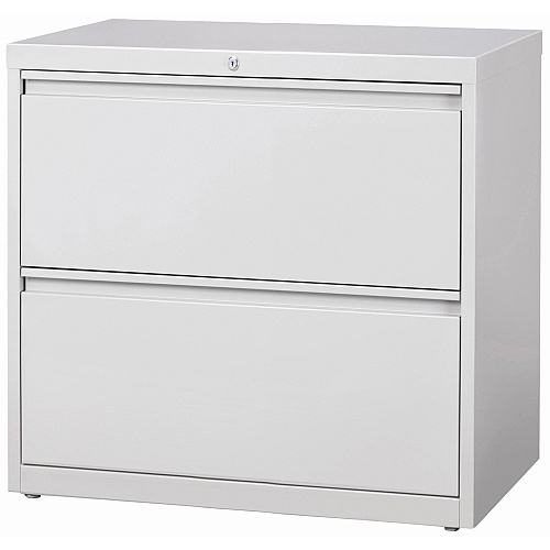 Lorell Fortress Series Lateral File 36" Width x 18.6" Depth x 28.1" Height - 2 x Drawer(s) for File - Legal, Letter, A4 - Lateral - Rust Proof, Leveling Glide, Interlocking, Ball-bearing Suspension, Label Holder, Hanging Rail - Light Gray - Bak (LLR60448)