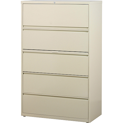 Lorell Fortress Series Lateral File w/Roll-out Posting Shelf 36" Width x 18.6" Depth x 67.7" Height - 5 x Drawer(s) for File - Legal, Letter, A4 - Lateral - Rust Proof, Leveling Glide, Interlocking, Ball-bearing Suspension, Label Holder - Putty (LLR60441)