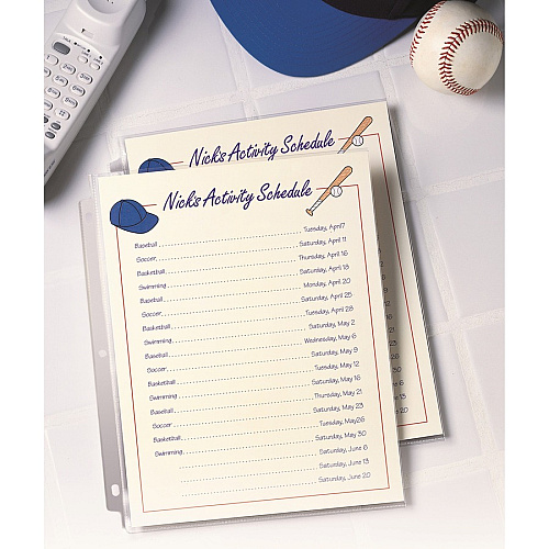 Avery&reg; Standard Weight Sheet Protectors 10 x Sheet Capacity - For Letter 8 1/2" x 11" Sheet - 3 x Holes - Ring Binder - Top Loading - Rectangular - Semi Clear - Polypropylene - 10 / Pack (75540)