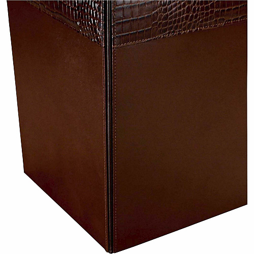 Dacasso Wastebasket Square - 12" Height x 9.5" Width x 9.5" Depth - Leather - 1 Each (A2003)