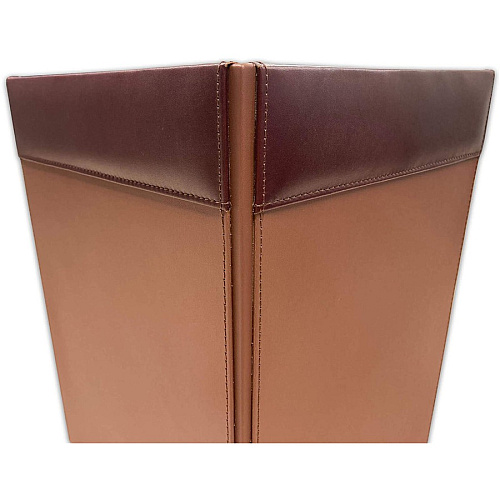 Dacasso Wastebasket Square - 12" Height x 9.5" Width x 9.5" Depth - Leather - 1 Each (A3003)