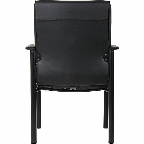 Boss LeatherPLUS Guest Chair Black Frame Color - Steel Frame Material - 1 Each (B689)