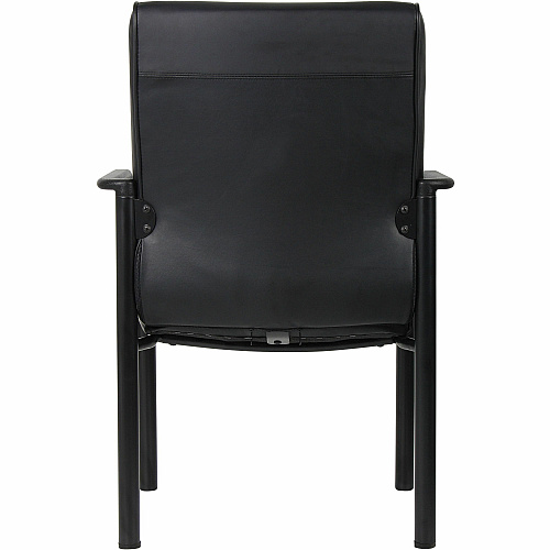 Boss LeatherPLUS Guest Chair Black Frame Color - Steel Frame Material - 1 Each (B689)