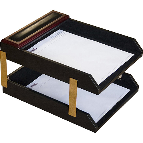 Dacasso Rosewood & Leather Desk Set 1 Each (D8020)