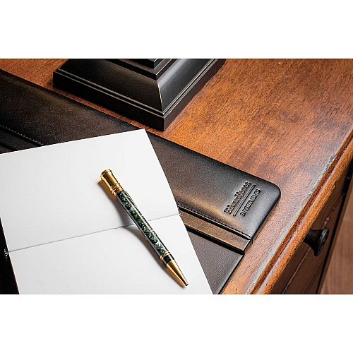 Dacasso Side-Rail Desk Pad Rectangular - 34" Width x 20" Depth - Felt Backing - Leather - Black - 1 Each (P1001)