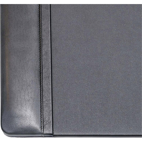 Dacasso Side-Rail Desk Pad Rectangular - 34" Width x 20" Depth - Felt Backing - Leather - Black - 1 Each (P1001)