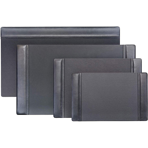 Dacasso Side-Rail Desk Pad Rectangular - 25.5" Width x 17.25000" Depth - Felt Backing - Leather - Black - 1 Each (P1002)