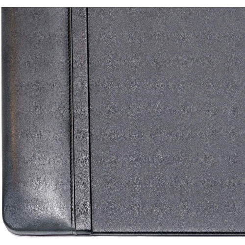 Dacasso Side-Rail Desk Pad Rectangular - 25.5" Width x 17.25000" Depth - Felt Backing - Leather - Black - 1 Each (P1002)