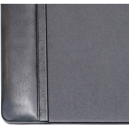 Dacasso Side-Rail Desk Pad Rectangular - 25.5" Width x 17.25000" Depth - Felt Backing - Leather - Black - 1 Each (P1002)
