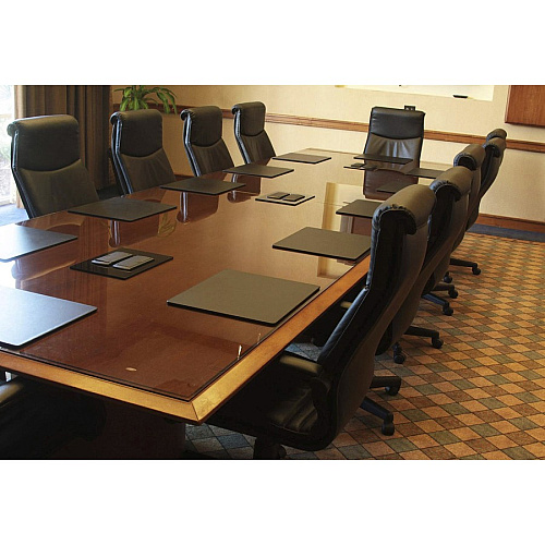 Dacasso Conference Pad Rectangular - 17" Width x 14" Depth - Felt Backing - Leather - Black - 1 Each (P1010)